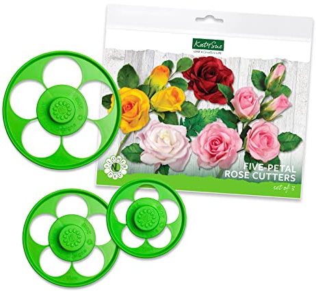 Flower Pro Five Petal Rose Cutters (Set of 3) for Cake Decorating - by Katy Sue Green