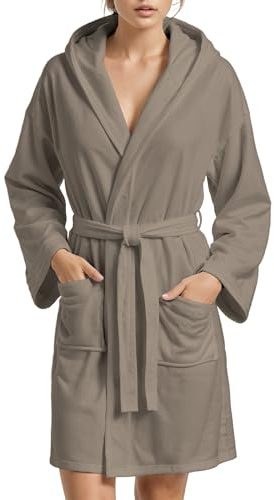 PETTI Artigiani Italiani Bagno Accappatoio in Microfibra, Unisex - Adulto, Marrone (Tortora), L