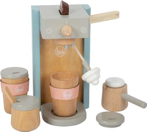 small foot Kaffeemaschinen-Set tasty aus Holz, Rollenspielzeug für Kinder, Spielküchenzubehör, ab 3 Jahren, 12247