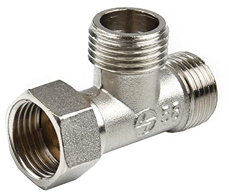 ZYNCUE T-förmiges 3-Wege-Umstellventil, Badezimmer, WC, Küche, universeller G1,27 cm T-Adapterventile für Bad, Bidet, Dusche, 1 Stück