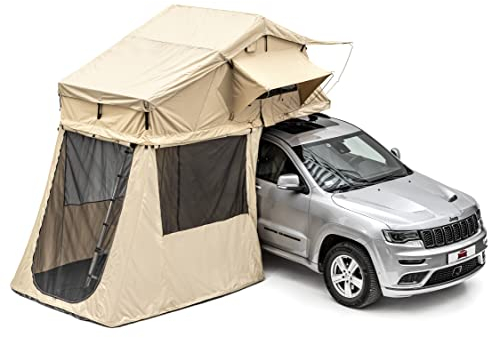 Dragon Winch Zelt mit Vorraum (Vorzelt) + Matratze - Komfortables, geräumiges und mobiles Campingzelt, komplett mit Teleskopleiter, Zubehörtaschen und Moskitonetzen | Camping Zelt | Wasserdicht