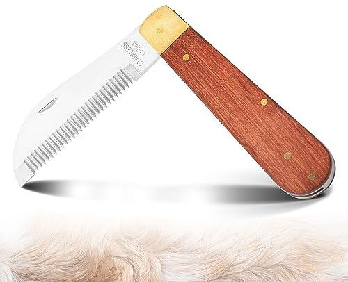 NRTFE Hand Stripping Tools for Horse Dog Grooming Shedding Blade Stripping for Horse Bot Eggs,Right Handed Fold Up Design