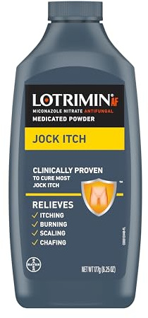 Lotrimin Antifungal Jock Itch Medicated Powder with Miconazole Nitrate, Jock Itch Treatment for Men, Women, and Kids Over The Age of 2, 6.25 oz Bottle