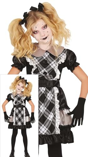 FIESTAS GUIRCA Porslin docka kostym för flickor - skrämmande skräckdocka kostym - Halloween-kostymer för flickor mellan 7 och 9 år