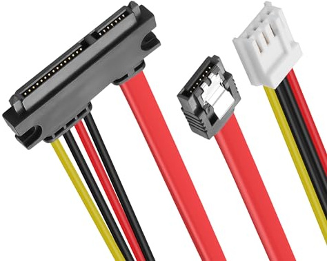 YAODHAOD Câble d'alimentation de données pour disque dur intégré, mini Ph2.0 4 broches femelle et SATA 3.0 mâle vers SATA 22 broches (7 + 15 broches) Câble de données SATA 3 6 Go/s