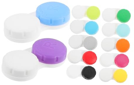 Didiseaon 12-Color Dual Case Set Letters Leakproof Portable Plastic Lens Storage Box for Travel Organizer