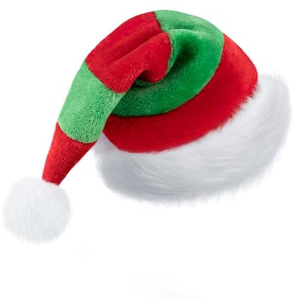 23GUANYI Bonnet de Noel Adulte, Rouge et Vert Chapeau Noel Peluche Bonnet Noel Chaud Épais Bonnet Pere Noel Adulte pour Homme Femme Noël Nouvel Festives Cosplay Fêtes