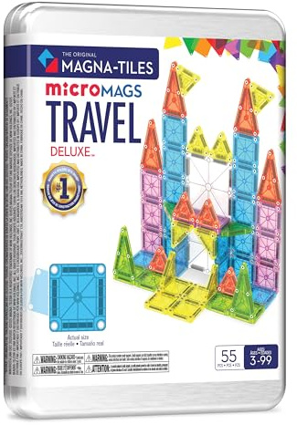 Magna-Tiles MicroMAGS Kit de Construction magnétique de Luxe 55 pièces