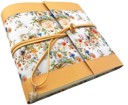 Album fotografico-Double Garden-in tessuto stamp.3D anche all'interno,con fasce in ecopelle LUX personalizzabile.Classico velina Matrimonio Regalo Wedding Anniversario Nozze Argento Oro Laurea Mamma