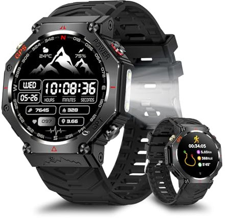 Rmana Montre Connectée Homme, Smartwatch avec GPS intégré Appels Bluetooth et Écran HD 1.39, 3ATM Étanche et Batterie 530mAh, Montre Sport Homme avec 107 Modes Sportifs (Classique)
