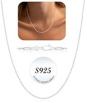 ZOERAY Collier Femme Argent Sans Pendentif Étanche Chaine Argent 925 Massif 1,5/2/3mm Largeur Chaîne Ras de Cou Robuste Mode Bijou Ado Idee Cadeau Anniversaire Noël Femme Maman Fille 40/45/50/55cm