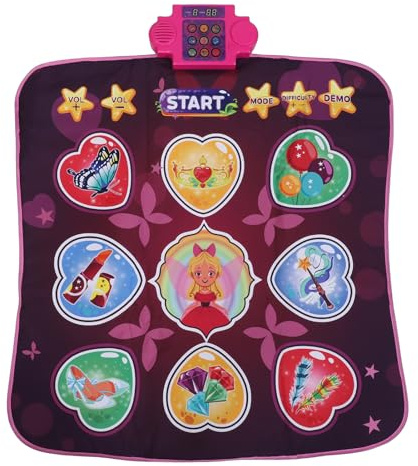 Leftwei Alfombra de Baile para Niños de 3 a 12 Años, Alfombra Juguete, Almohadilla de Baile Inalámbrica de 9 Teclas, Antideslizante, Juego Educativo Interactivo Música (Pink)