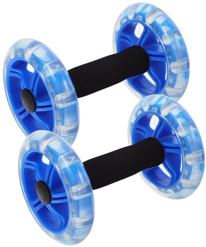 jojofuny Rouleau Abdominal Double Roue pour Entraînement des Muscles Abdominaux Poignées Antidérapantes et Design Léger en Pp et Pvc pour Perte de Ventre