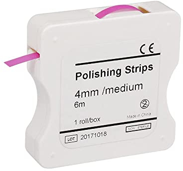 Anself s Dental-Polierstreifen, 4 mm, Kunstharz, für Zahnzwischenräume, Schleifen, Aufhellen, Zahnoberfläche, Zahnheilkunde, Laborbedarf, 1 Rolle/Box, Rosa