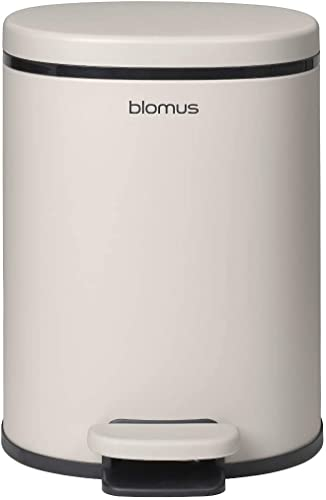blomus -PARA- Treteimer aus pulverbeschichtetem Stahl, Moonbeam, 5L Fassungsvermögen, Smart-Close-System, entnehmbarer Eimer, exklusives Badaccessoire (H / B / T: 29 x 21 x 21 cm, Moonbeam, 69211)