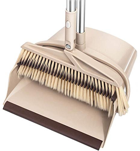 Escoba NLIAN- Juego De Recogedor, con Juego Recogedor Vertical Plegable con Mango De 90 Cm Extraíble con Recogedor Vertical De Pie for El Hogar Cocina Habitación Oficina