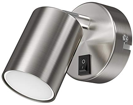 ledscom.de Spot da parete WAIKA interruttore cromo opaco + lampada a LED bianco a 3 livelli dimming 609lm