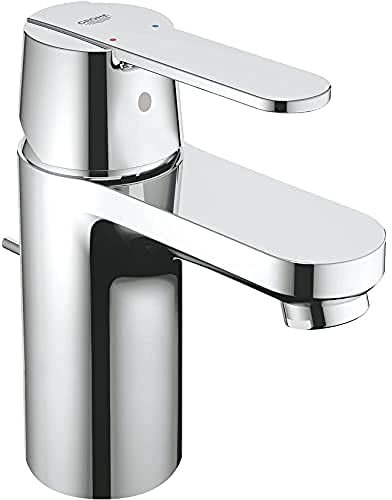 GROHE Get 23835000 Mitigeur de lavabo basse pression avec bonde de vidage pop-up (levier en métal, cartouche céramique 35 mm, queues 3/8), taille S 139 mm, avec QuickTool, chromé, 23835000