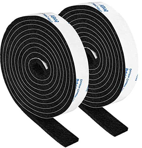 Felt Strips with Adhesive Backing, Felt Tape with Adhesive Backing, Felt Furniture Strips 2 Pack Roll 1/2x 60 Inches Black, Felt Strips for Furniture
