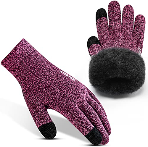 Rahhint Guantes Invierno Mujer Guantes Hombre Termicos Lana Espesar Guantes Tactiles