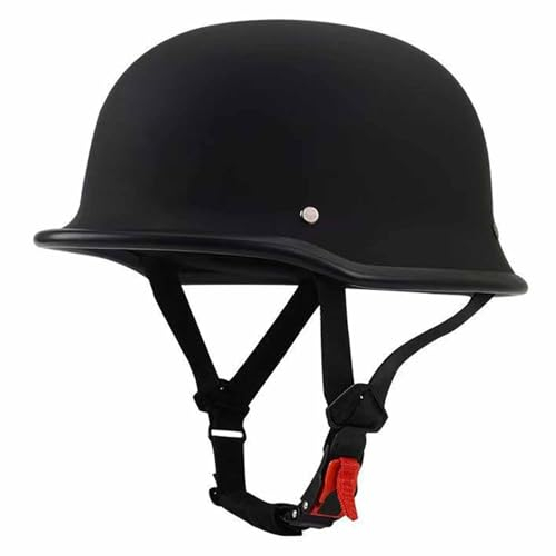 Motorradhelm Deutscher Stil Halbschalenhelm ECE-Zertifizierter Scooter Retro Brain-Cap Jethelm Roller-Helm Für Herren Damen Mit Brille Offenem Helm Scooter-Helm Schutzhelm 12,4XL:67-68CM