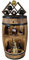CREATIVE COOPER Barril LED con soporte para vino, barril de madera, 80 cm, decoración rústica, armario para vino, barril, whisky, barril de cerveza, armario para vino (wengué)