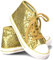 Think Jeck! Pailletten Schuhe Damen Glitzer Sneaker auch als Wendepailletten wählbar Halbhoch Damenschnürer Disco (Gold, 41)
