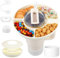 MOSTFUN Tazón de Merienda para Stanley Cup 40oz con Asa, Tazón de Silicona para Aperitivos con Tapa, Taza Reutilizable para Aperitivos Stanley con 4 Accesorios, Compatible con 40oz Stanley (Beige)