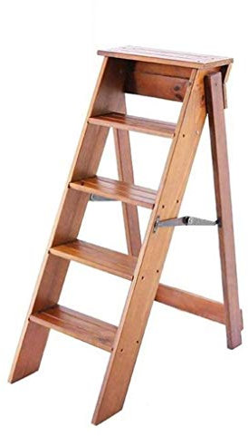 Escabeau pliable en bois massif pour usage domestique multifonction et