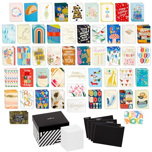 Hallmark Bulk Greeting Card Assortment with Organizer (100 Cards with Envelopes) Birthday Cards, Thank You Cards, Wedding Cards, Sympathy Cards, Holiday Cards, Congrats Cards