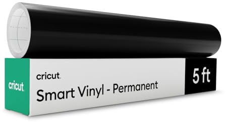 Cricut Smart Permanent Adhesive Vinyl | 30.5 cm × 1.52 m | Black | Self-Adhesive Vinyl Sheet | Ideal for Customising Mugs, Bottles, Labels, Signs & DIY Crafts