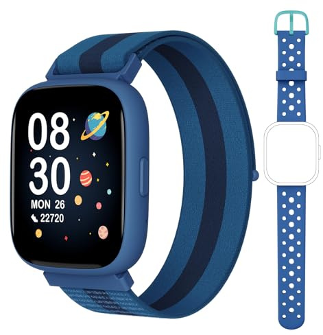 TICTIKY Reloj Inteligente Niños y Niñas 5-16 Sin App Necesaria, 1,83 Smartwatch Niños con Podómetro, Resistente al Agua IP68, Monitor Cardiaco y Sueño, Despertador, Juegos de Rompecabezas