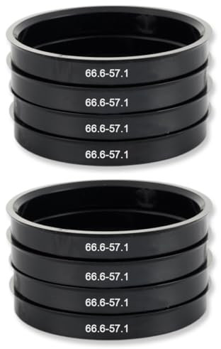 KEQAR 8 Anelli di Centraggio Universali in Plastica per Mozzo Ruota (66.6-57.1)