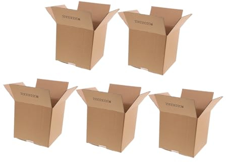 HOMSFOU Cajas De Embalaje De Cartón Corrugado Medianas 220x220x220 Mm Resistentes Para Mudanzas y Envío Cubos Cuadrados De Cartón Para Suministros De Embalaje 5 Unidades