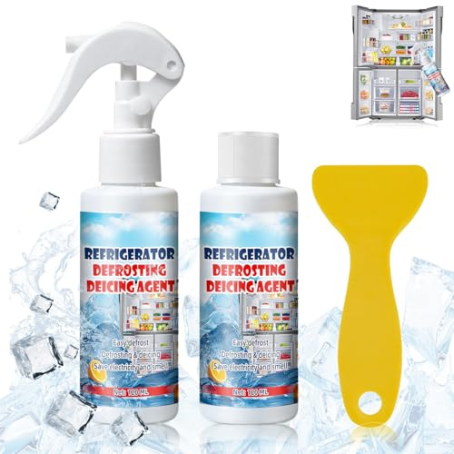 AllisWay 20ml*2 Spray Sciogli Ghiaccio Auto Spray Deghiacciante AutoSpray Antighiaccio Antighiaccio Parabrezza Sbrinamento Rapido Adatto per Frigoriferi, Congelatori, Vetri per Auto, Tubi Dell'Acqua