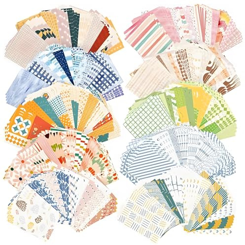 500 Sheets Scrapbook Paper - 55x83mm DIY Scrapbooking Supplies Aesthetic Stationery Sheet, Patterned Decoupage Paper Sheets for Journaling Decorative Junk Bullet Craft Kit