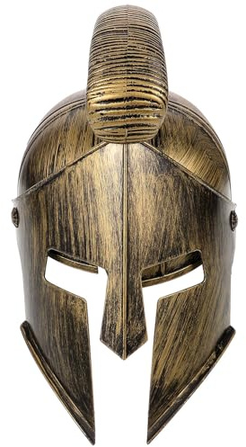 SECFOU Casco de Gladiador Romano para Disfraz de Soldado Hombre, Resistente y Fácil de Usar, de Plástico Color Café, Adecuado para Fiestas Temáticas y Cosplay