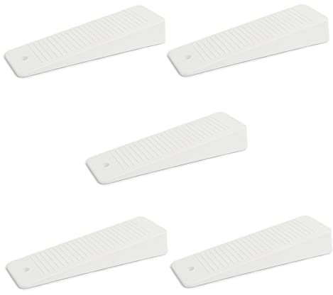 5 x Cuña para puerta/Tope para puerta de goma dura | sossai® TSK95 | Color: blanco