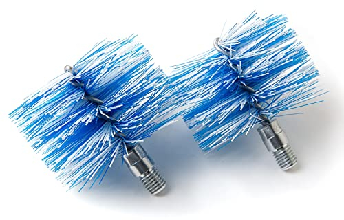 BARETTO Brosse de Remplacement pour Votre kit de Nettoyage de poêle à granulés, 2 brosses Standard en Nylon, adaptées au Nettoyage du Conduit de fumée avec des Courbes (80 mm)