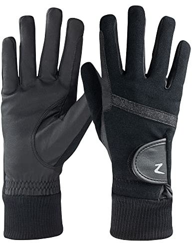 HORZE Womens Winter Gloves - Cuff - Black - 7