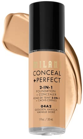 Milani Conceal + Perfect 2-in-1 Foundation + Concealer - Golden Vanilla (1 Fl. Oz.) Cruelty Free Liquid Foundation