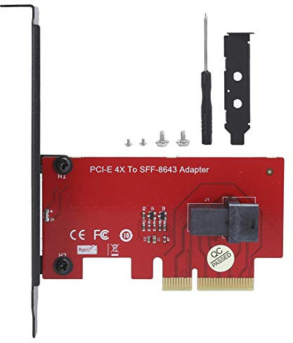 PCIe-NVMe SSD (SFF-8643) to PCI Express 4.0 x4 Host Adapter Card, mini-SAS HD PIN Connector PCI-E 4.0/3.0 Compatible with X4 X6 X8 Slot for U.2 SSD Driver