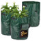 Relaxdays Sacco per Patate, Set da 3, Coltivazione di Piante, con Finestra Apribile, 2 Manici, HxD: 44x33, Verde Scuro