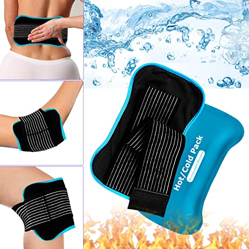 Ice Packs for Sports Injuries – Reusable Gel Cold Pack with Adjustable Strap for Knee, Shoulder, Ankle Pain Relief – Flexible Soft Cover Prevents Frostbite for Athletes & Active Adults