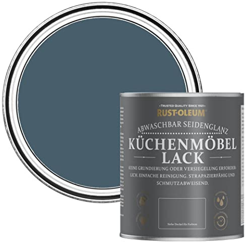 Rust-Oleum Blue Scrubbable Kitchen Cupboard Paint in Satin Finish - Blueprint 750ml