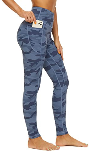 AMYTIS High Waisted Gym Leggings for Women UK,Stretch Soft Yoga Pants for Women, Tummy Control Workout Sports Exercise Running Leggings with Pockets