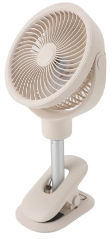 Zunate Clip On Lüfter, Tragbarer Clip On Lüfter, Batteriebetrieben, Kleiner, Leistungsstarker USB Tischventilator, 4 Geschwindigkeiten, Leiser Mini Tischventilator, Oszillierender