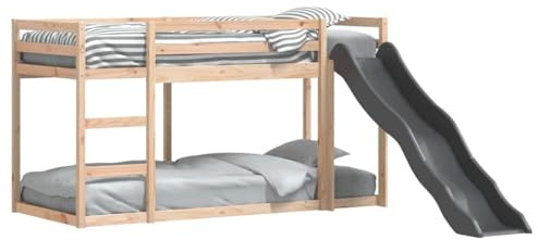 vidaXL Lit superposé avec Toboggan et échelle 90x190cm Bois pin Massif, lit Mezzanine, lit superposé pour Enfants, lit superposé Double