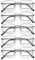 Hubeye 5 Pack Lesebrille aus Metall für Herren Anti-Blau Sehhilfe Rechteckiger Männer Brillen Federscharniere Blaulicht Blockierende Computer Lesehilfe 2.50