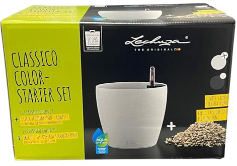 Lechuza Starterset Classico Color 21, weiß - Pflanzgefäß inkl. PON 3 Liter